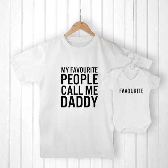 Personalized Daddy Stepdad Father's Day Gift Custom Gift for Him Dad Personalised Daddy and Me 100% Cotton T-Shirt & Bodysuit Set
