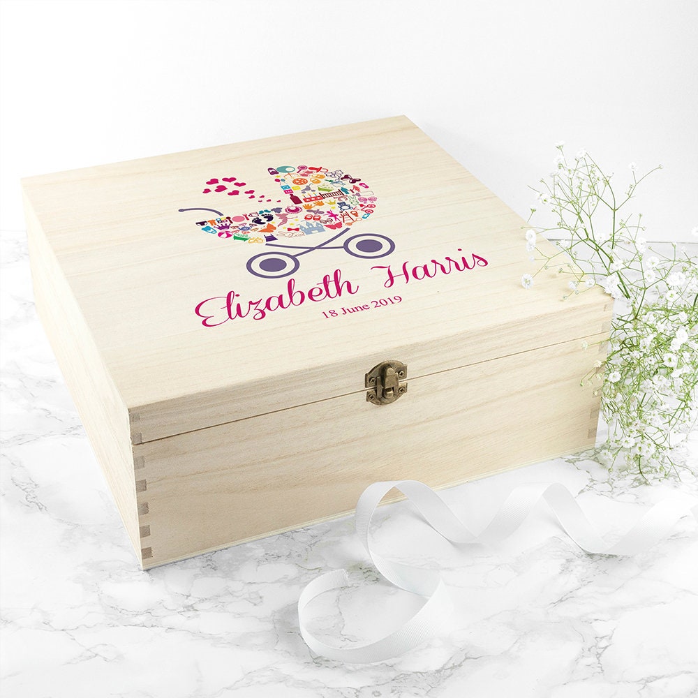 Personalised Baby Pram Memory Box Printed Gift New Baby - Etsy UK