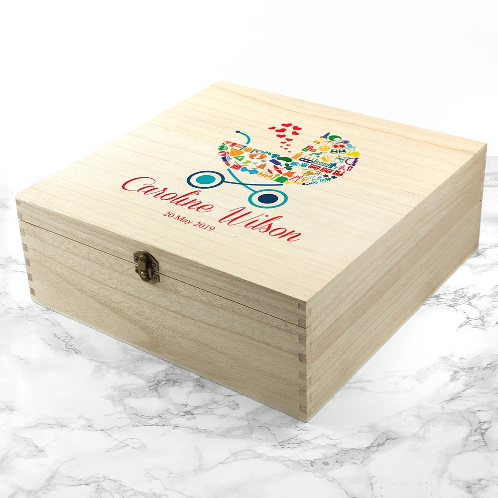 Personalised Baby Pram Memory Box Printed Gift New Baby - Etsy UK