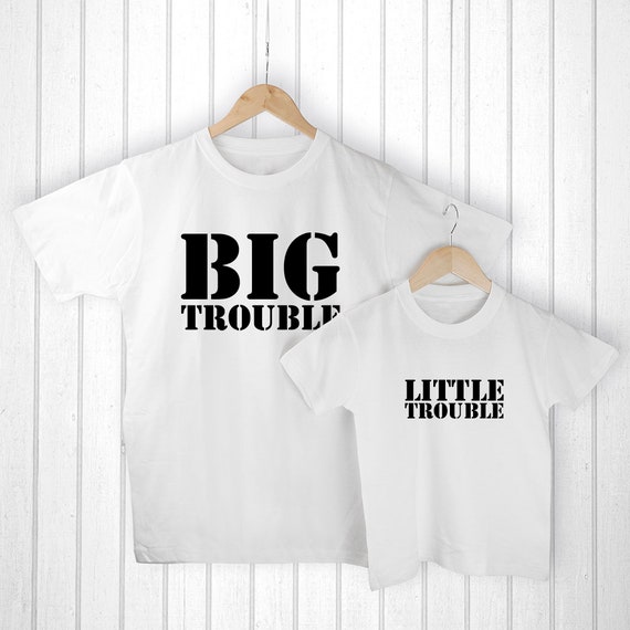 Personalised Daddy and Me big and Little Trouble | Etsy