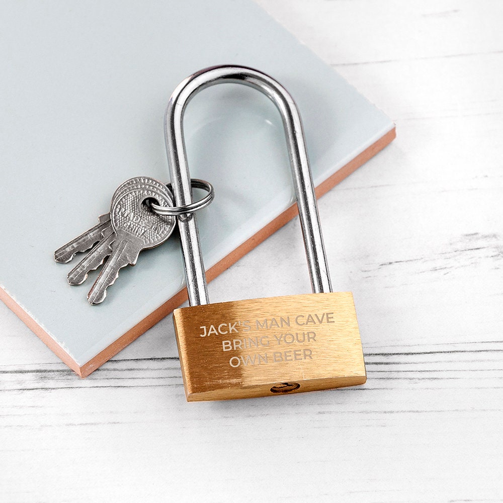 Personalised Engraved Brass Padlock Birthday Gift Gift for Etsy UK