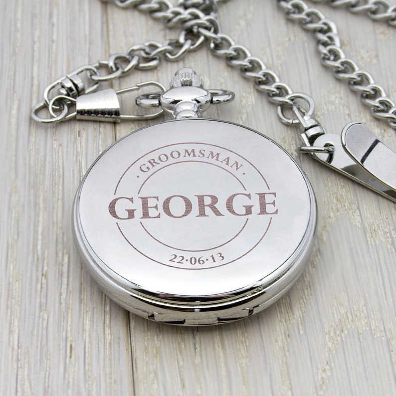 Personalised Groomsmen Pocket Watch Groomsmen Wedding Gift Etsy