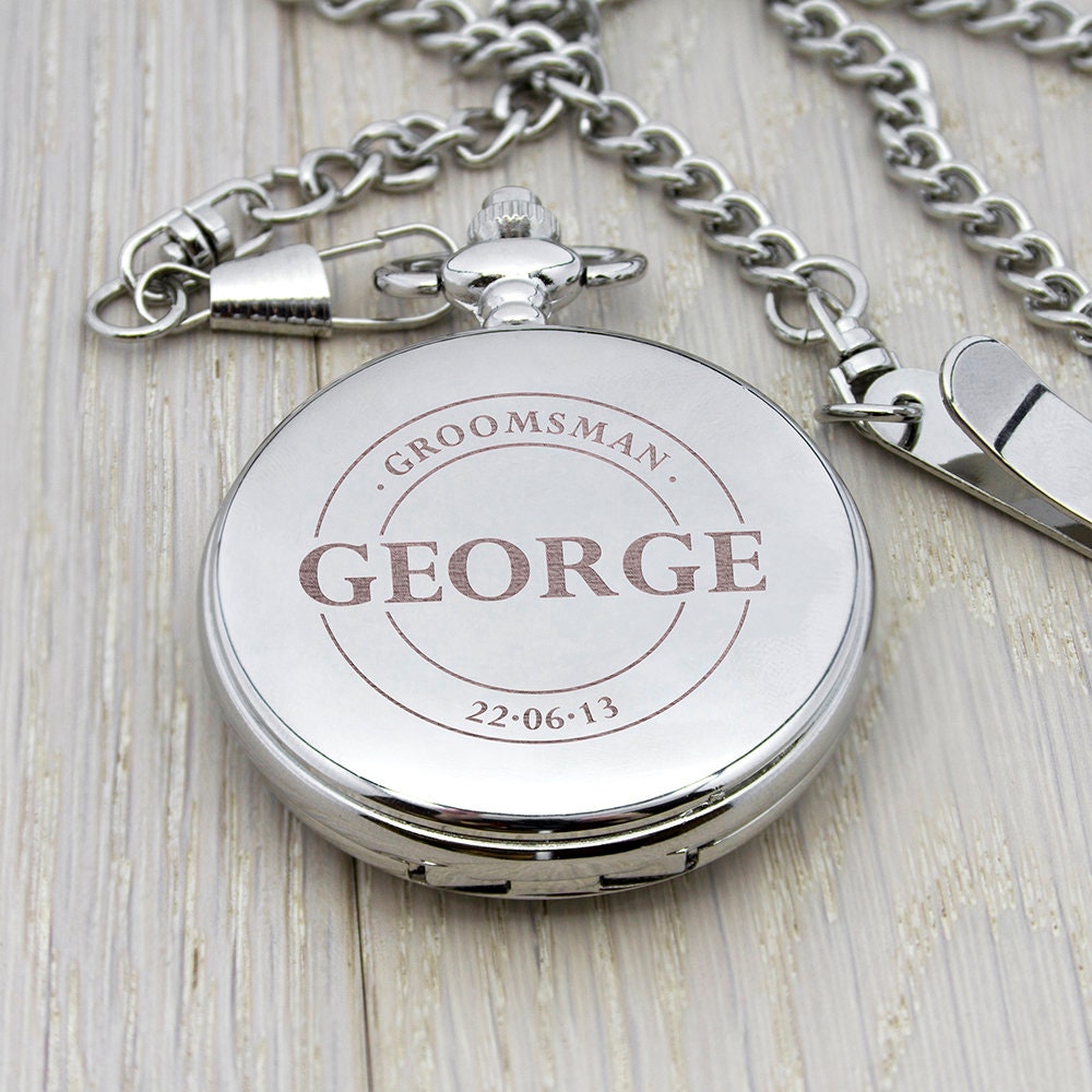 Personalised Groomsmen Pocket Watch Groomsmen Wedding Gift Etsy