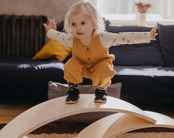 Wooden Balance Board, Montessori toy, Wooden toy, Curvy board, Rocker board, Balancing toy, Rocking toy, Toddler toy