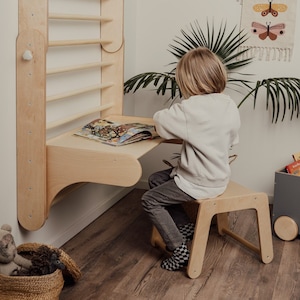 Kids Table & Chair for our Climber (Swedish) Wall, Kids table and chair set, Montessori table chair set for toddlers, Kids activity table