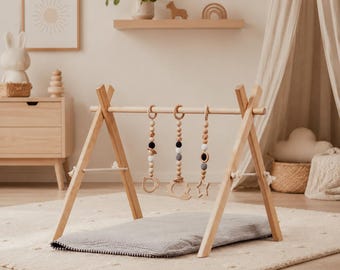 Baby Play Gym, Wooden Activity Arch Frame, Baby Shower Gift
