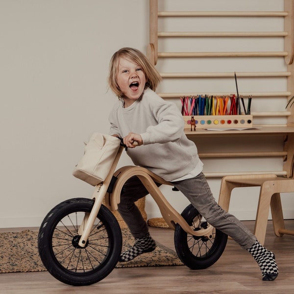 Handmade bike basket and scooter for kids, Bag for Balance Bike, tricycle bike, bicycle bag, Scooterbag, Lenkradtasche, Laufradtasche