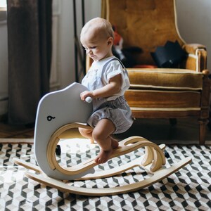 Wooden Rocking Elephant, Baby rocker Toy, Home playground for kids, Baby shower gift