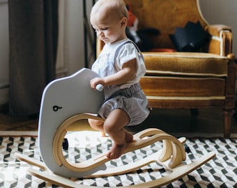 Wooden Rocking Elephant, Baby rocker Toy, Home playground for kids, Baby shower gift