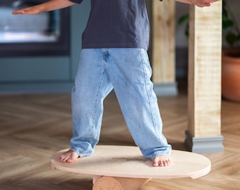Wobble Balance Board with Roller, Surf balance Cork board