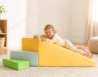 Foam Playset,  Climbing Soft Play Set with Large Slide and Steps