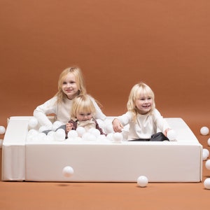 Soft Play Ball Pool, Soft play Ball Pit for kids playroom, Kids ball pit, White ball pool, Soft Play Equipment, Open Ended Montessori Toy