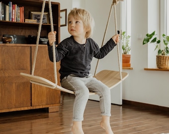 Balance Board and Indoor Swing 2in1, Wooden Kids Montessori Toys