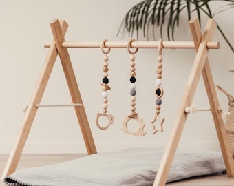 Baby Gym, Wooden Activity Playpen, Newborn Montessori toy, Baby Shower Gift