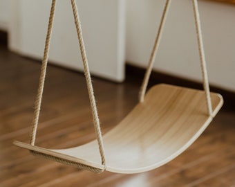 Balançoire, Balance board, Swing board, Swing Chair, Jouet en bois, Jouet Montessori, Jouet à bascule, Balançoire en bois, Balançoire intérieure, Balançoire extérieure, Schaukel