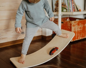 Super Light Balance Board, Waldorf Board, Montessori Board, Curved Balance Board, Balance Trainer, Rocking board, Kids Gift