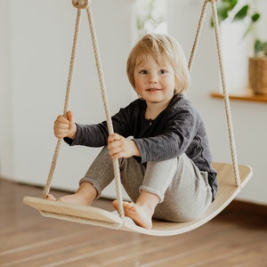 Balançoire, Balance board, Swing board, Swing Chair, Jouet en bois, Jouet Montessori, Jouet à bascule, Balançoire en bois, Balançoire intérieure, Balançoire extérieure, Schaukel image 2