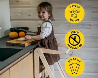 Tour d'assistance Montessori, Tour de cuisine pliable, Tour d'assistance, Jouets Montessori, Tour pliable, Escabeau, Tour d'assistance pour tout-petit