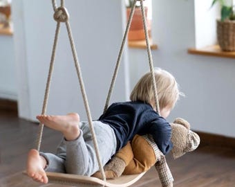 Indoor Swing Balance board, Montessori Wood Rocking toy