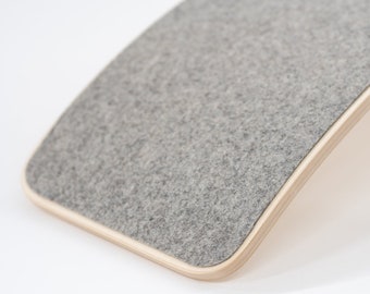 Balance board with Merino Wool FELT, Curvy board, Wooden curvy board, Activity board