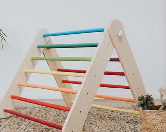 Montessori Climber set - Triangle and Activity Wall, Sensory Ramp/Slide