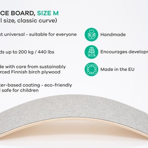 Wooden Balance Board with Eco Merino Wool FELT image 8