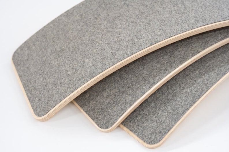 Balance board with Merino Wool FELT, Curvy board, Wooden curvy board, Activity board zdjęcie 1