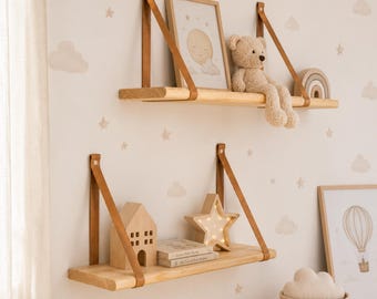Nursery Shelves, Floating Wooden Shelf for Baby Room