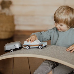 Balance board with Merino Wool FELT, Curvy board, Wooden curvy board, Activity board zdjęcie 3