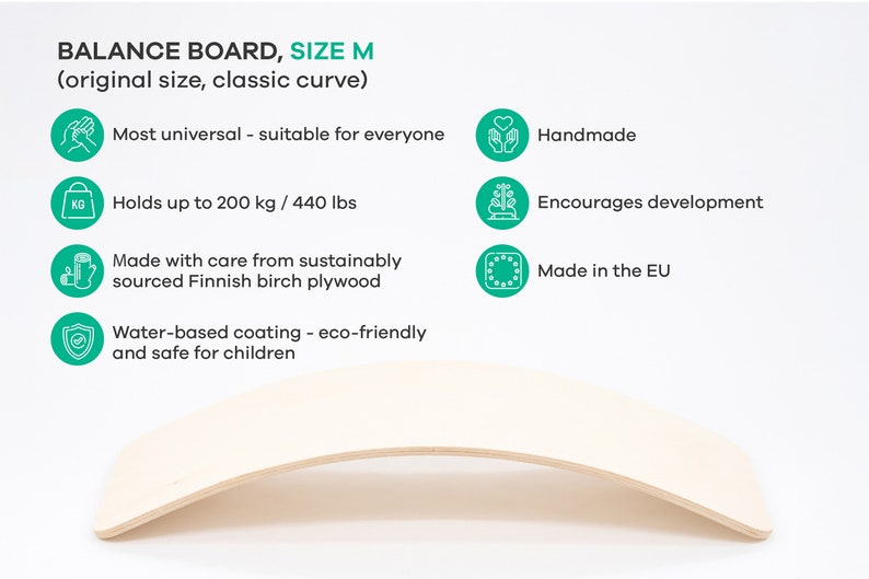 Montessori Toy, Natural Wooden Balance Board for Kids & Toddlers, Wood Wobble Toy for Practicing The Sense of Balance, Yoga Curvy Board image 8