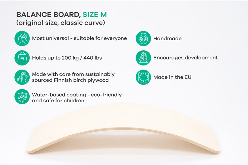 Natural Wooden Balance Board for Kids & Toddlers, Wood Wobble Toy for Practicing, Yoga Curvy Board, Toddler toy image 9