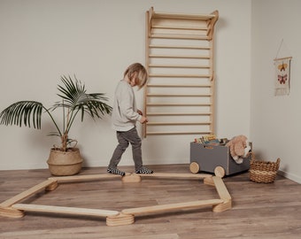 Balance Beam Set for kids and toddlers,  Montessori Gymnastic Beam