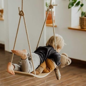 Indoor Swing Balance board, Montessori Wood Rocking toy