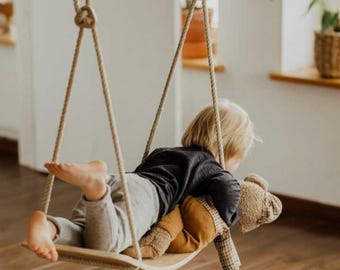 Indoor Swing Balance board, Montessori Wood Rocking toy
