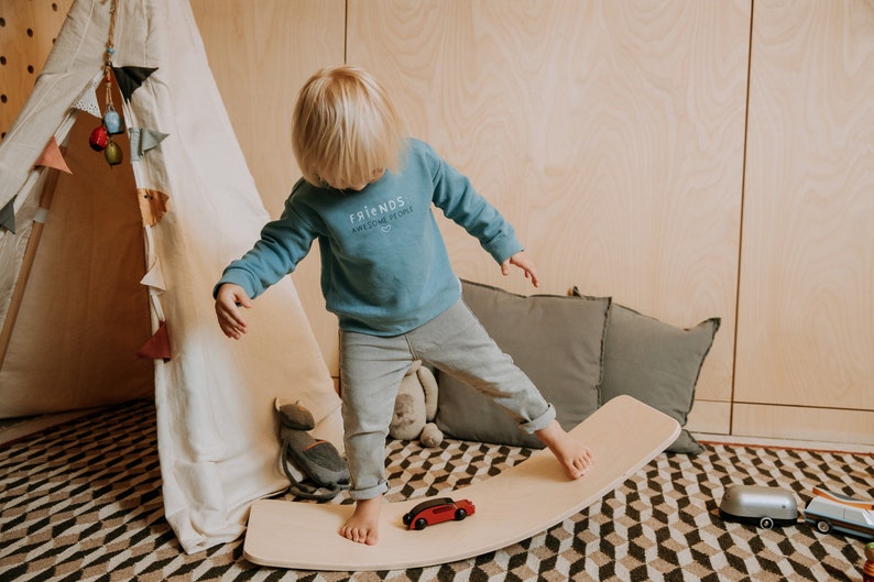 Balance board, Wood toy, Montessori toy, Rocking toy image 1