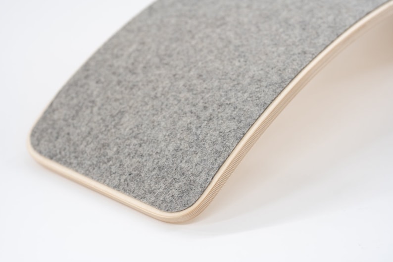 Balance board with Merino Wool FELT, Curvy board, Wooden curvy board, Activity board zdjęcie 2