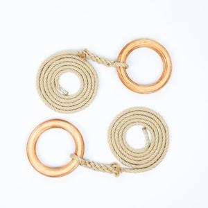 Gymnastic rings, Wooden rings, Rings with adjustable straps, Fitness rings, Exercise rings image 5