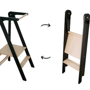 Ayuda de aprendizaje plegable y delgada, muebles Montessori, taburete, torre de cocina ajustable, torre para niños pequeños, taburete