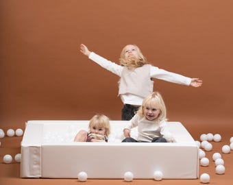 Soft play ball pit, White Ball pit, Baby ball pit, Kids ball pit, Infant ball pit, Soft Play Equipment, Open Ended Montessori Toy, Soft foam