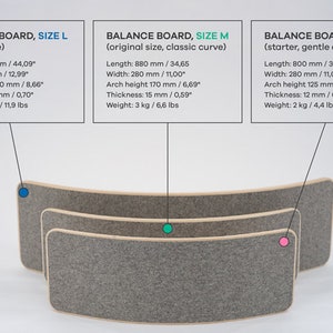 Balance board with Merino Wool FELT, Curvy board, Wooden curvy board, Activity board zdjęcie 7
