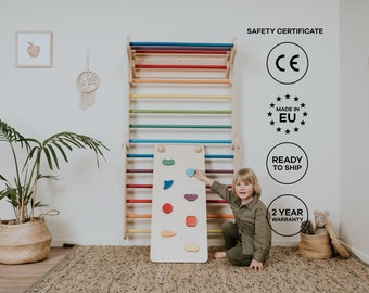 Climbing Triangle & Climber (Swedish) Wall, 2in1, Rainbow