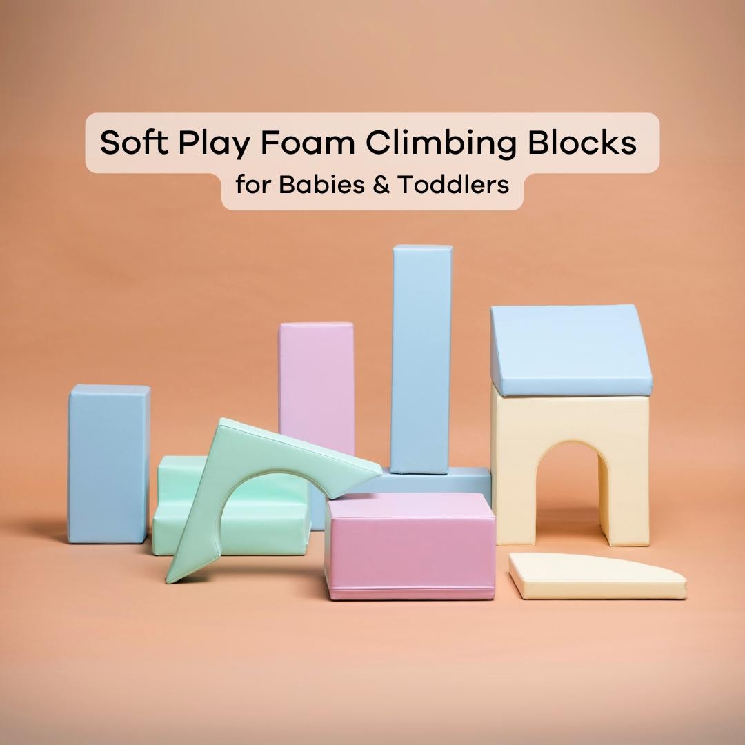 Play Blocks 10 Shapes, Open Ended Montessori Soft Play Blocks, Large Foam Building Blocks for Kids, Foam Climbing Blocks, Castle Blocks
