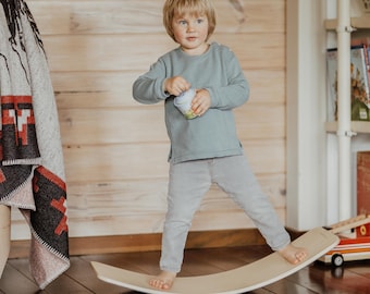 Very Light Wooden Montessori Balance Board, FSC, Waldorf, Curvy Board, Rocker Board, Balancing Toy,  Kids Wooden Toy, Gift for Kids