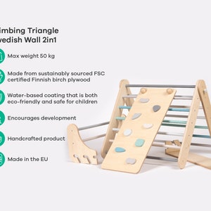 Triangle Climber and Climbing Wall 2in1 Set, Climbing Set, Climbing Triangle, Climbing Gym, Climbing Arch and Ramp, kletterdreieck