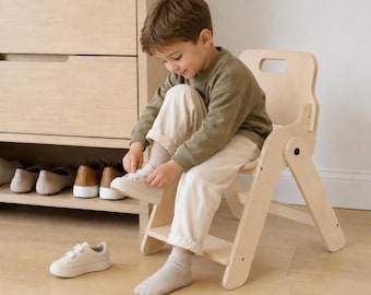 Space-Saving Foldable Wooden Kids Chair for Drawing, Crafts, Playtime and Mealtimes