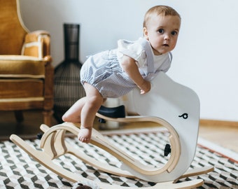 Transformable Wooden Rocking Elephant and Balance Bike Set 2in1