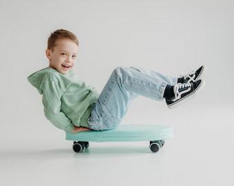 Soft Indoor Ride On Board for Toddlers, Balance toy on wheels