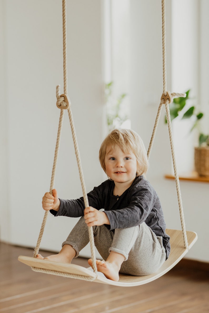 Balançoire, Balance board, Swing board, Swing Chair, Jouet en bois, Jouet Montessori, Jouet à bascule, Balançoire en bois, Balançoire intérieure, Balançoire extérieure, Schaukel image 2