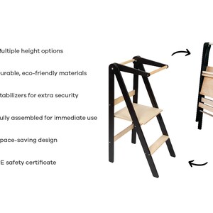 Échelle de cuisine pliable, escabeau pliable, escabeau, escabeau pour tout-petits, jouets Montessori image 2