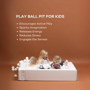 White Ball pit, Baby ball pit, Kids ball pit, Ball pool kids, Soft ball pit, Infant ball pit, Soft Play Equipment, Open Ended Montessori Toy